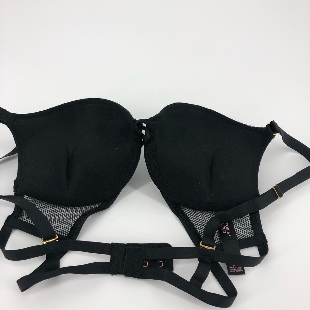 Victoria's Secret Bombshell Black Push-Up Bra with Mesh Sides - Women Intimates - Picture 3 of 7